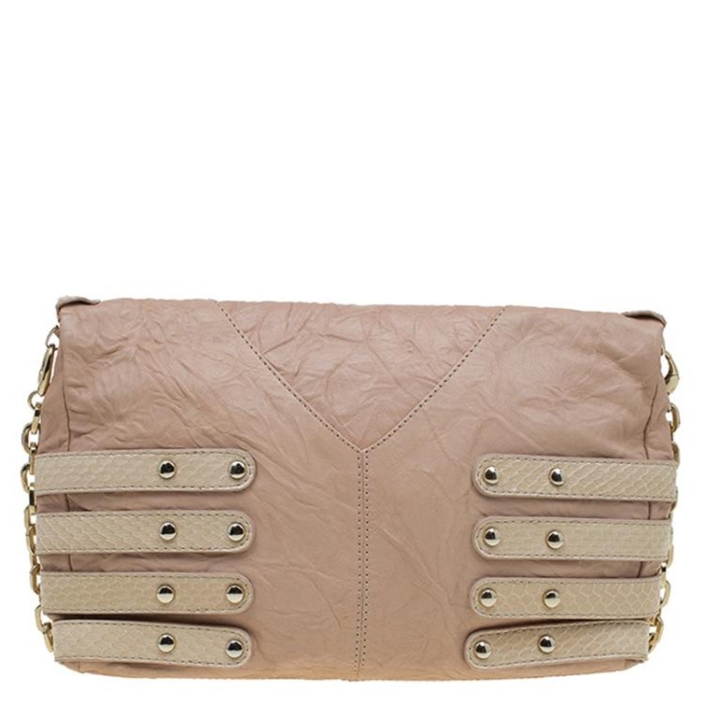 Jimmy Choo Brix Convertible Clutch Python Trim Le… - image 16